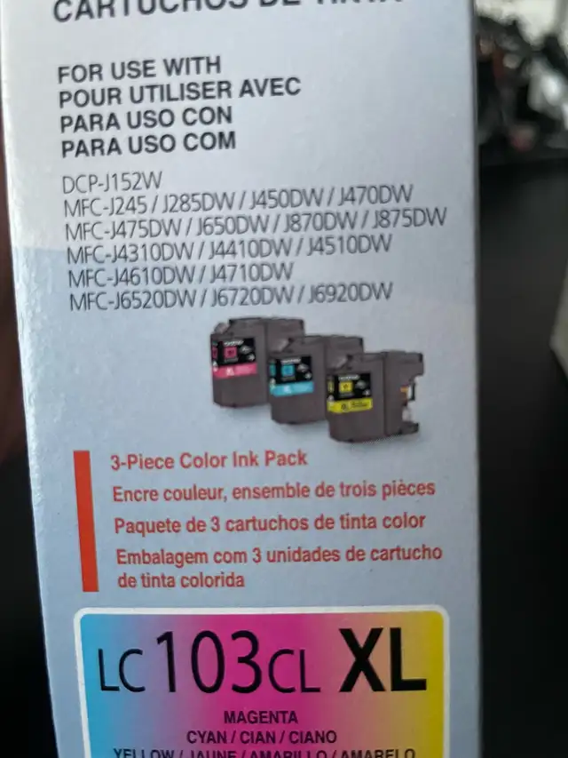 Brother ink cartridges Black LC103 & 3 color LC103CL value Pack in Printers, Scanners & Fax in Longueuil / South Shore - Image 4