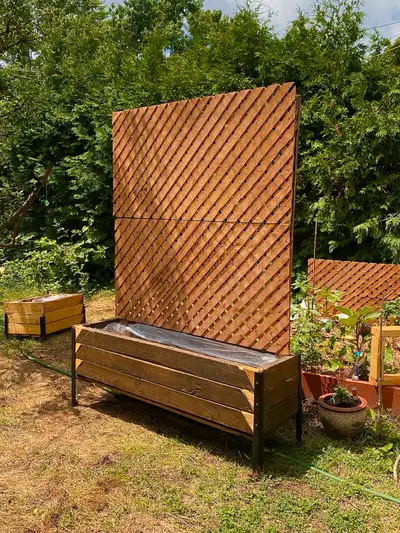 wooden flower pot , View more