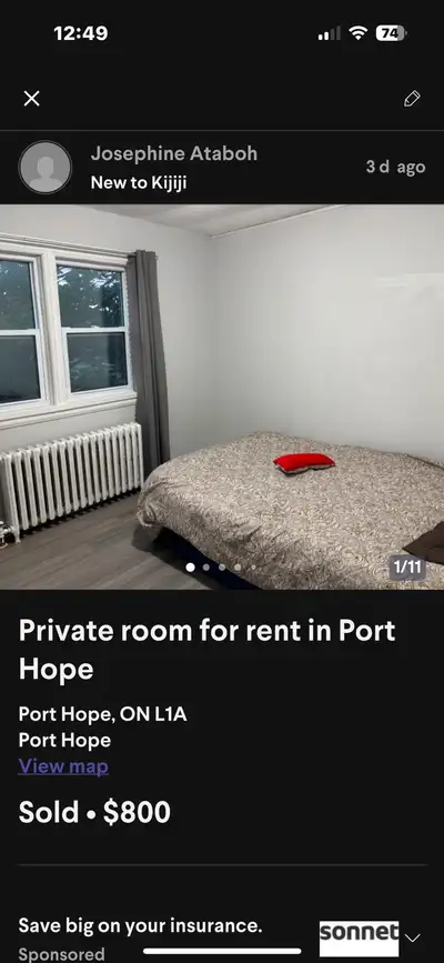 Spacious private room in Port Hope
