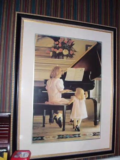 This famous print by Greg K. Olsen is framed and under glass. It's 100 X 80 cm. The frame is new and...