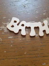 Wooden craft bath signs, bagful
