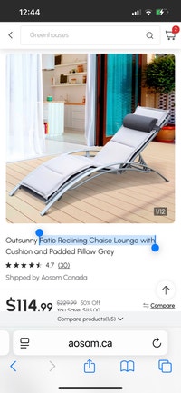 Patio Reclining Chaise Lounge with Markham / York Region Toronto (GTA) Preview