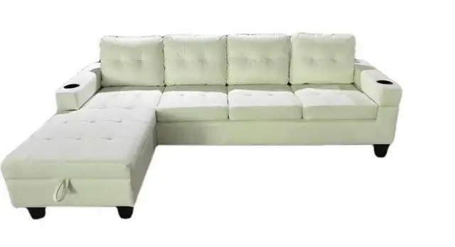 Brand New 4 seater white leather sofa for sale near me  in Couches & Futons in Markham / York Region - Image 2