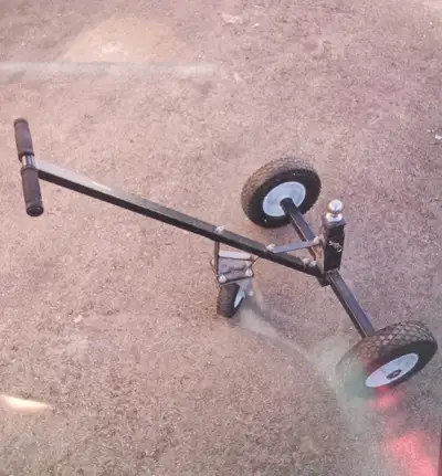 HD 3 wheeled trailer dolly. It has two never flat wheels. Adjustable 2" ball height to compensate va...