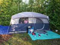  Coleman Hampton 3-Season, 9-Person, 2-Room Camping Cabin Tent w