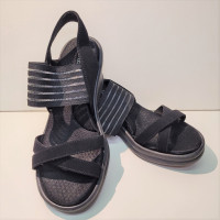 Black SKECHER wedge sandals (size 7)