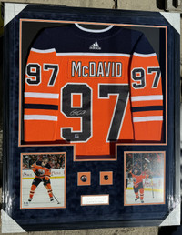 CONNOR MCDAVID Autographed Adidas NHL Edmonton Oilers COA Frame