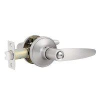 Leaf Style Door Lever, Satin Nickel Finish Bed/Bathroom Privacy