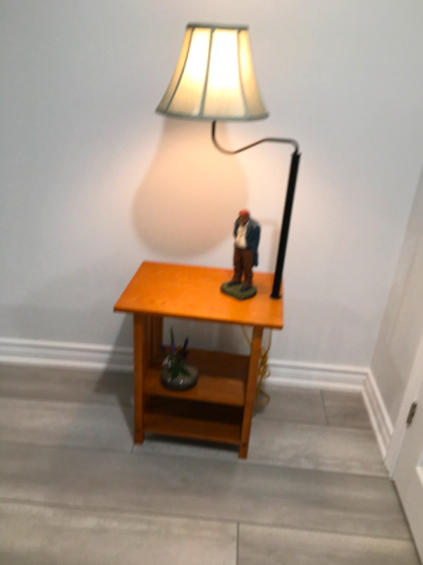 Teak Occasional Table with Built-In Lamp, used for sale  