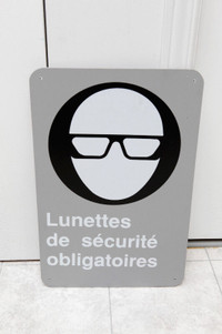 Grande affiche industrielle « Lunettes de sécurité obligatoires