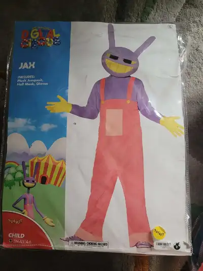 From Spirit Halloween Digital Circus Jax costume Size Child 4-6 (S) Cat friendly home Located in Pin...