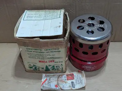 Chauffrette catalytique COLMAN Model: 518B. Année: 1972 Puissance: 3000 BTU. Allumage instantané san...