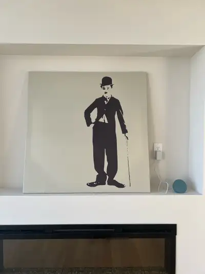 Painting of Charlie Chaplin on canvas 36” x 36”, View more