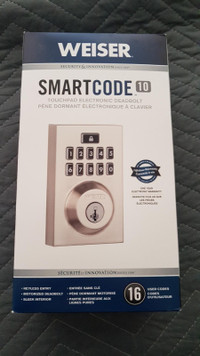 SmartCode 10 Contemporary Electronic Lock - Satin Nickel