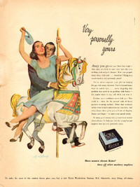 Large 1947 full-page magazine ad for Kotex