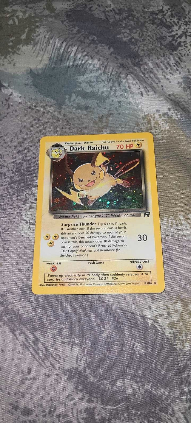 Pokemon Rare Holo - Dark Raichu and Electrode in Arts & Collectibles in Barrie - Image 3