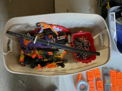 Assorted Nerf and ammunition, View more