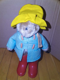 Paddington bear 14" plush "Darkest Peru to London England "1981