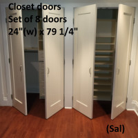 Door - 24(w) x 79.25, Indoor, One-Panel, White, Closet Door (8)