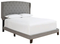 New Vintasso Grey Upholstered King Platform Bedframe *Reg $689*