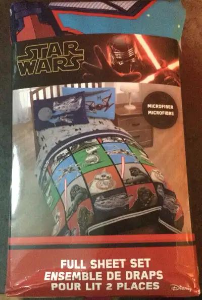Offering a brand new microfibre Star Wars full sheet set, still in package, would make a nice Christ...
