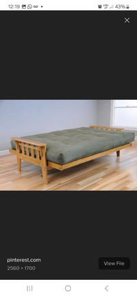 Wood futon and mattress 