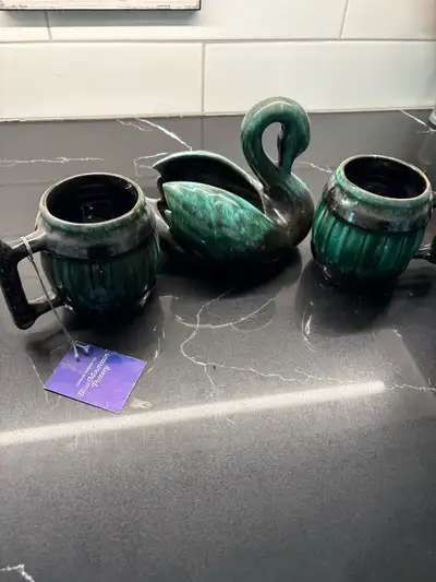 Blue Mountain Pottery Swan and Mugs, View more