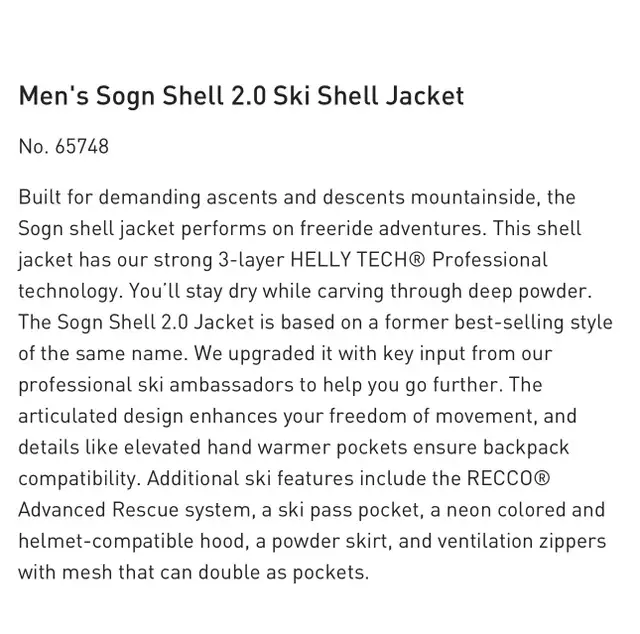 Men’s Helly Hansen Sogn 2.0 Ski Shell Jacket. Size Medium in Ski in Calgary - Image 8