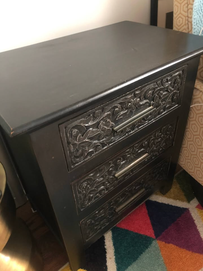 Dark Brown Wood Credenza/Sideboard - Sculpted details, View more