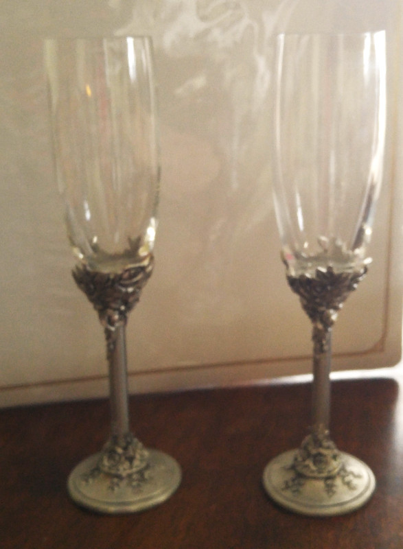 Wine Glasses, Seagull Pewter & Royal Albert design, Like New in Kitchen & Dining Wares in Cole Harbour