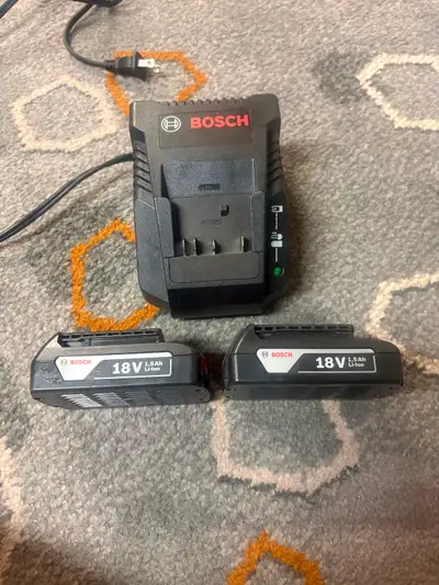 Bosch 18 volts batteries plus charger, View more