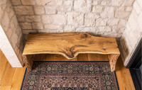 Solid oak front bench or coffee table