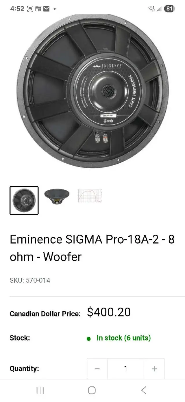 pair of Emminance 18 inches passive subs,  in Performance & DJ Equipment in Oakville / Halton Region - Image 10