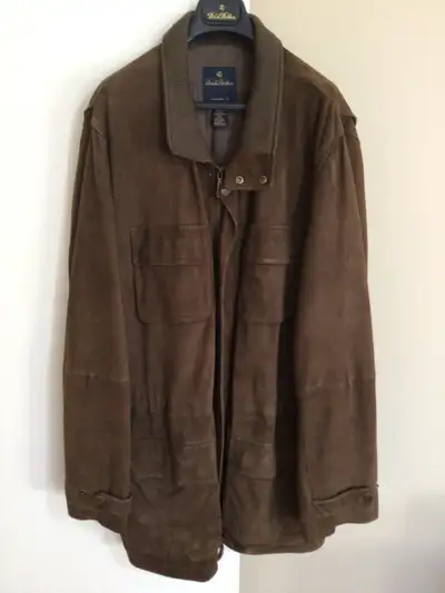 Brooks Brothers Men’s Suede Leather Car Coat/Field Jacket Like new condition Wool collar Lined for w...
