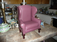 Fine Large Upholstered Wing Back Dolls Or Teddy Bear Chair