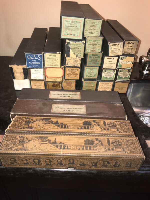 30 ASSORTED ANTIQUE PLAYER PIANO MUSIC PAPER ROLLS in Arts & Collectibles in Mississauga / Peel Region