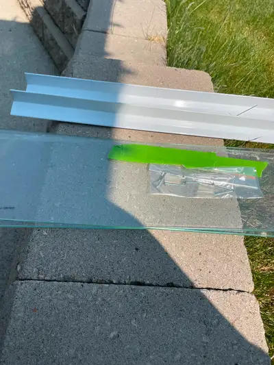 2 small floating tempered glass shelves, View more