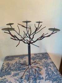 Metal Christmas Candelabra, approximately 18” high by 13” wide