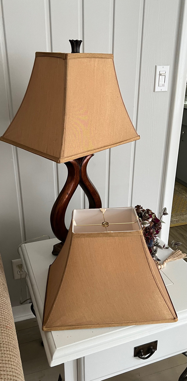 2 silk taupe bell shaped lamp shades | Home Décor & Accents | St.  Catharines | Kijiji