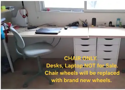 (1) Office Chair with (5) Brand New Wheels (BNIB), View more