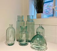 Pottery Barn Recycled Glass Vases (Set of 6)