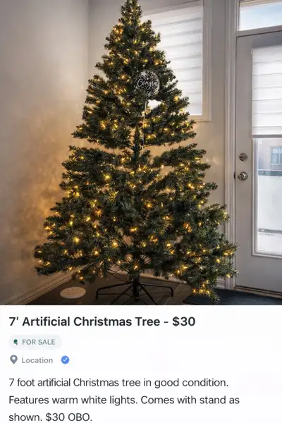 Artificial Christmas Tree with lights and stand, View more