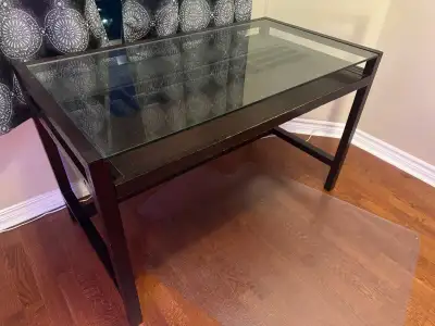 Structube wooden desk with glass desktop, View more