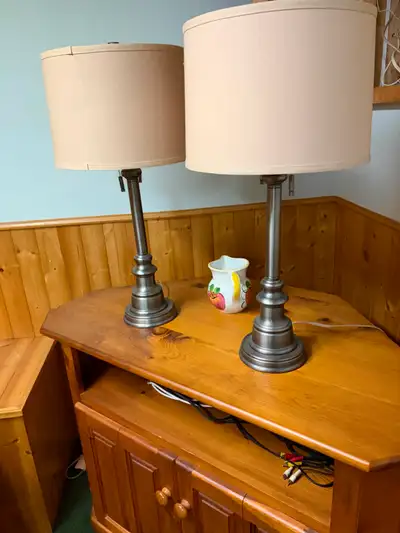 Like New Living Room Lamps with Brushed Nickel Finish, View more