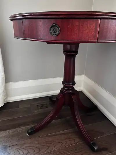 Victorian Corner table with drawer, View more