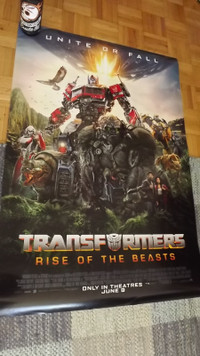 3 TRANSFORMERS MOVIE POSTERS BUNDL/LAST KNIGHT,RISE OF BEAST2023