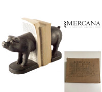 MERCANA - NWT - CAST IRON FARM PIG BOOKENDS