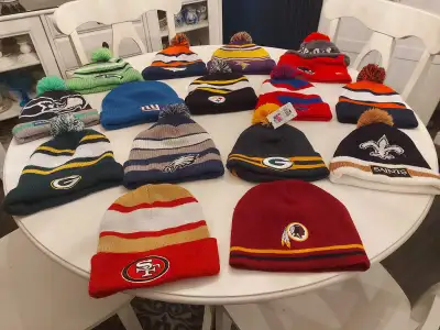 NFL toques and scarves 10$ to 20$ each , View more