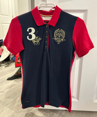 NEW navy blue and red riding shirt