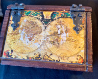 Vintage Treasure Box w/Old Maps
